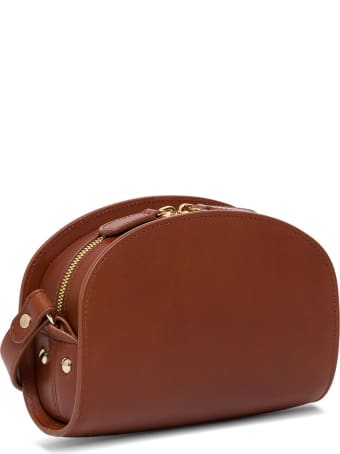 A.P.C. Sac Demi Lune Leather Crossbody Bag