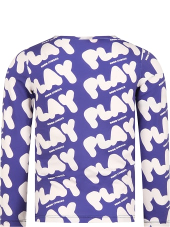 Bobo Choses Blue Swim Top For Kids With Logos