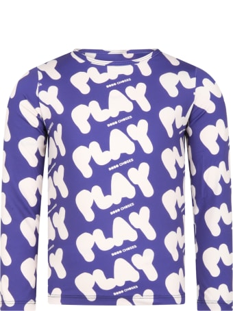 Bobo Choses Blue Swim Top For Kids With Logos