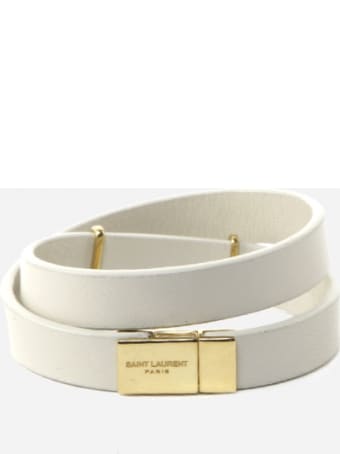 Saint Laurent Opyum Double Wrap Leather Bracelet