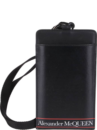 Alexander McQueen Black Leather Phone Case