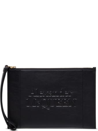 Alexander McQueen Signature Clutch In Black Leather