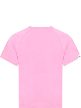 MSGM Pink T-shirt For Girl With Logo