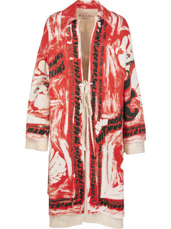 Marni Duster Coat With Ribbon Closure