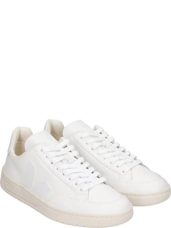 Veja V-12 Sneakers In White Leather