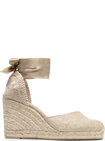 Castañer Beige Linen Espadrilles With Golden Laces