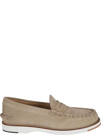 Tod's Exposed Stitching Logo Stamp Loafers
