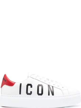 Dsquared2 Woman White Icon New Tennis Sneakers