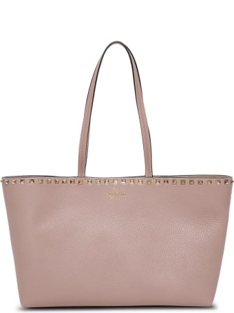 Valentino Garavani Leather Rockstud Shopping Handbag