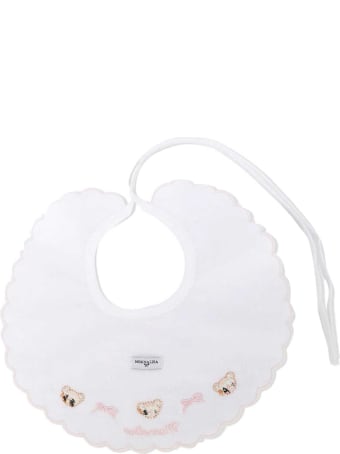 Monnalisa White Baby Bib