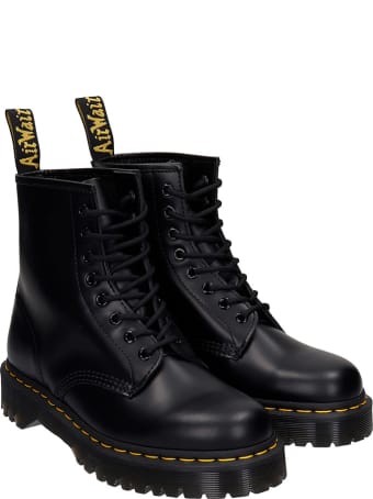 Dr. Martens 1460 Bex Combat Boots In Black Leather