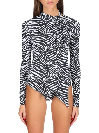 MM6 Maison Margiela Zebra Printed Bodysuit