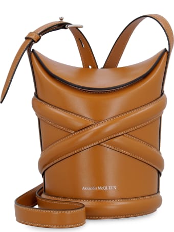 Alexander McQueen The Curve Leather Bucket Bag