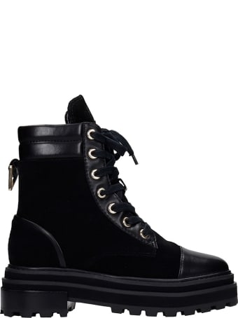 Schutz Combat Boots In Black Leather