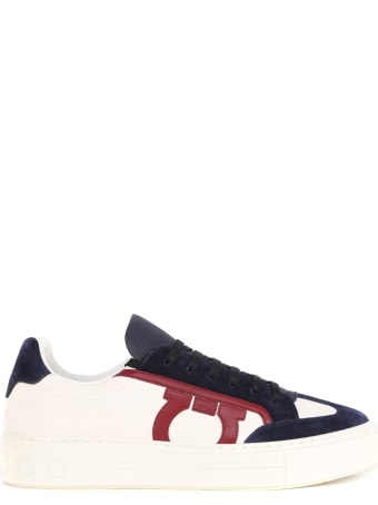 Salvatore Ferragamo Multicolor Leather Sneakers With Suede Details