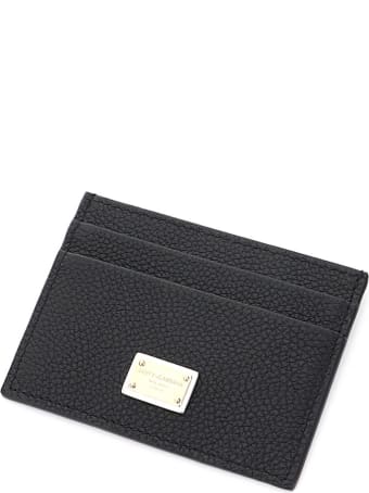 Dolce & Gabbana Leather Card Holder With Logo Plaque