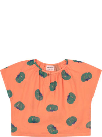 Bobo Choses Orange Blouse For Girl With Tomtos