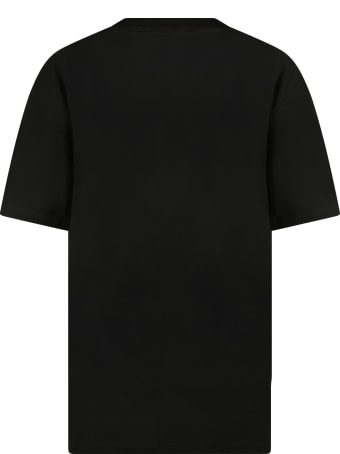 Ralph Lauren Black T-shirt For Kids With Blue Pony Logo