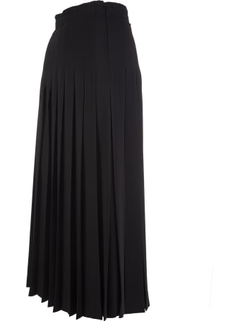Ermanno Scervino Black Pleated Midi Skirt