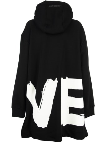 Burberry Love Print Cotton Oversized Hoodie Aurore Love