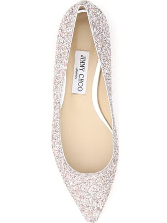 Jimmy Choo Glitter Romy Flats