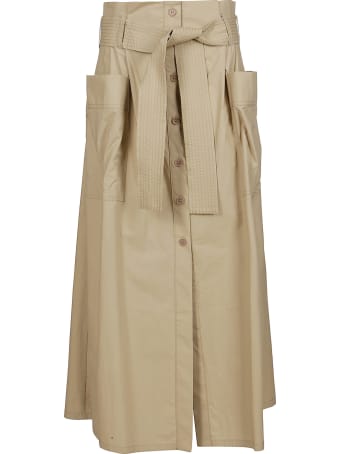 Parosh Beige Canyon Cotton Skirt