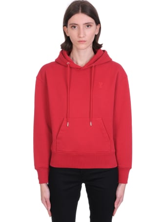 Ami Alexandre Mattiussi Sweatshirt In Red Cotton