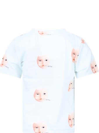 Caroline Bosmans Aquamarine T-shirt For Girl With Colorful Eggs