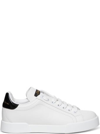 Dolce & Gabbana White Leather Sneakers With Logo