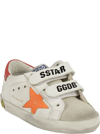 Golden Goose Old School Leather Upper Stripe And Heel Crack Lea