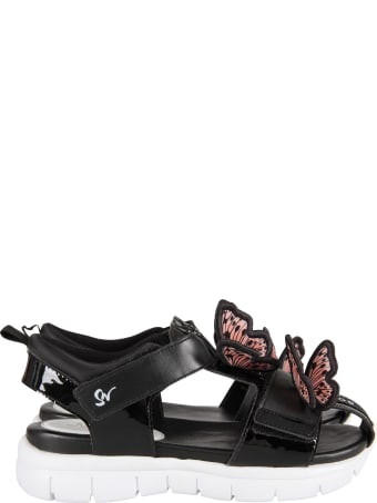 Sophia Webster Mini Black ''riva Wavy'' Sandals