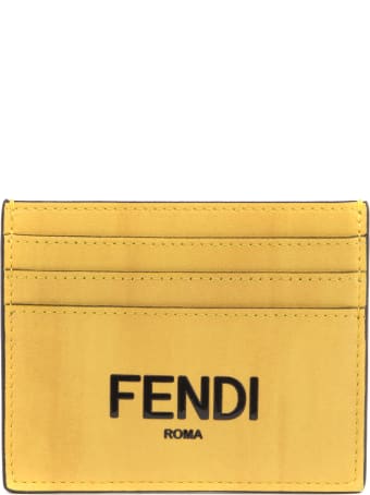 Fendi Fendi Yellow Leather Cardholder