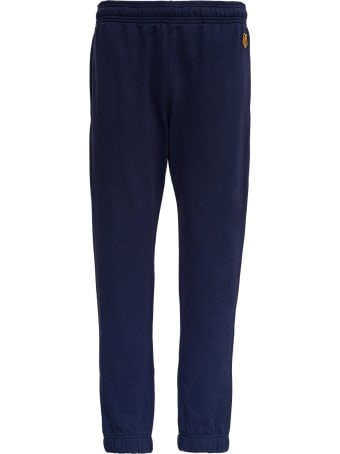 Kenzo Blue Cotton Jogger With Tiger Patch