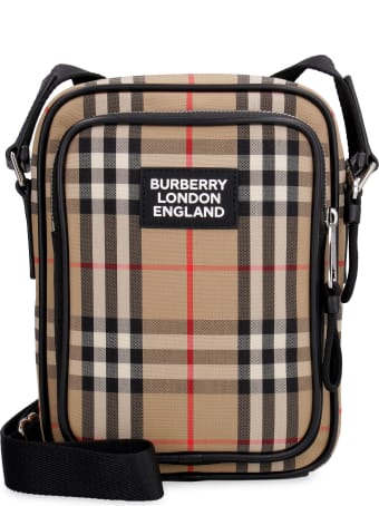 Burberry Messenger Bag With Check Motif