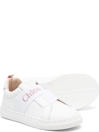 Chloé Kid White Sneakers With Chloe' Elastic Band