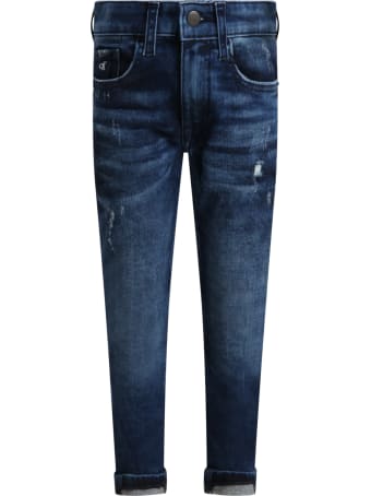 Calvin Klein Blue Jeans For Boy With Logo