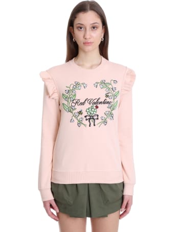 RED Valentino Sweatshirt In Rose-pink Cotton