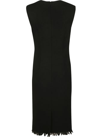 Moschino Fringed Hem Sleeveless Slim Dress