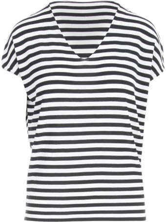 Anneclaire V Neck S/s Sweater W/down Sleeves