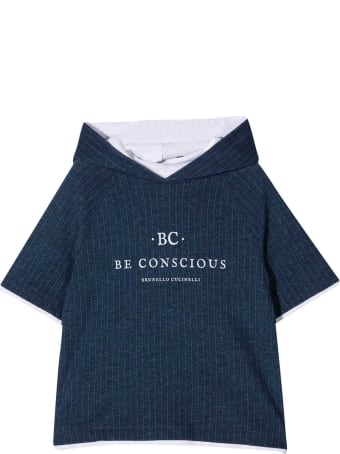 Brunello Cucinelli Blue Sweatshirt Teen With Hood