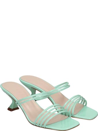 Kalda Simon Mini Sandals In Green Patent Leather