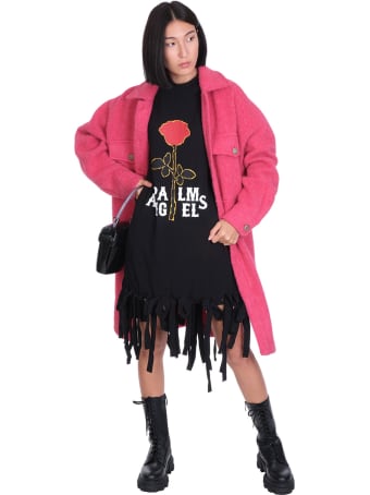 Palm Angels Rose Knots Dress In Black Cotton
