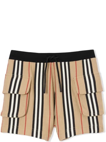 Burberry Ecru Cotton Icon Stripe Shorts