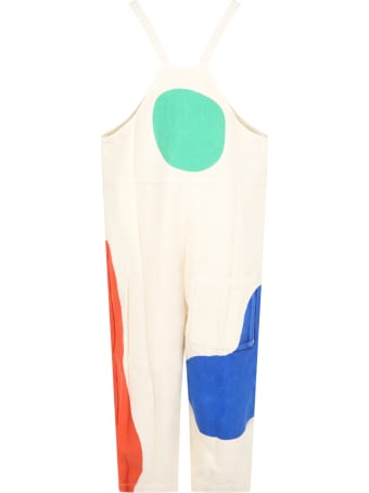 Bobo Choses Ivory Overalls For Kids With Logo