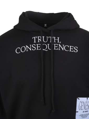 McQ Alexander McQueen Black Genesis Ii Woman Hoodie With Slogan