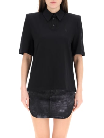 The Attico Astrid Polo Shirt With Logo Embroidery