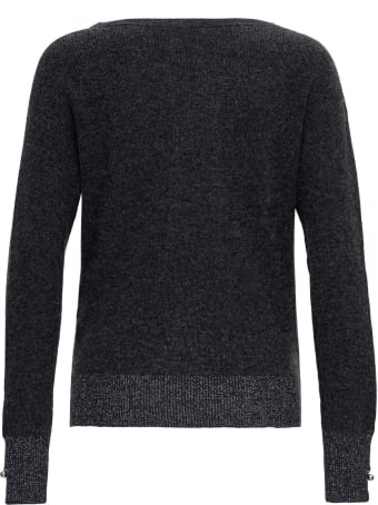 Liu-Jo Ribbed Sweate In Lurex Knitr With Jewel Buttons On Cuffs