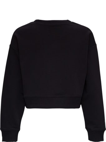 RED Valentino Black Cotton Crop Sweatshirt