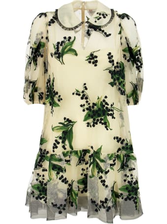 RED Valentino May Lily Embroidered Point D'esprit Tulle Dress