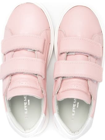 Philippe Model Temple Sneakers In Pink Leather